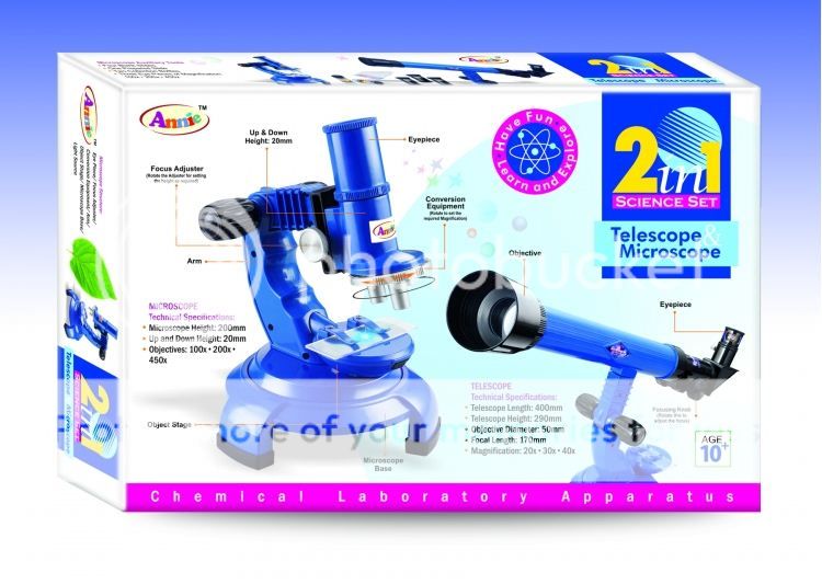 2 IN 1 SCIENCE SET TELESCOPE & MICROSCOPE KIDDY KIDS TOYS EDUCATIONAL